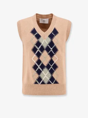 AMI Argyle Vest