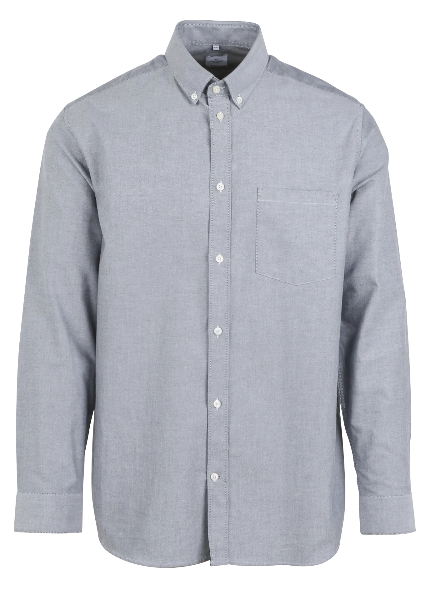 AU PRINTEMPS PARIS DOXFORD - Camisa recta de algodón con cuello americano en gris
