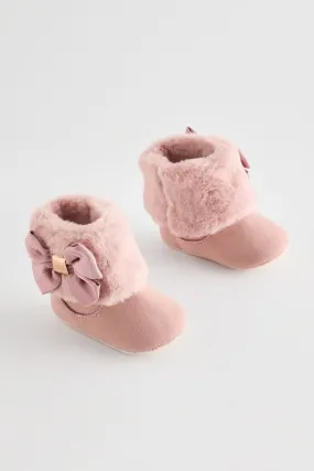 Baker by Ted Baker Baby Girls Faux Fur Trim Padders Boots