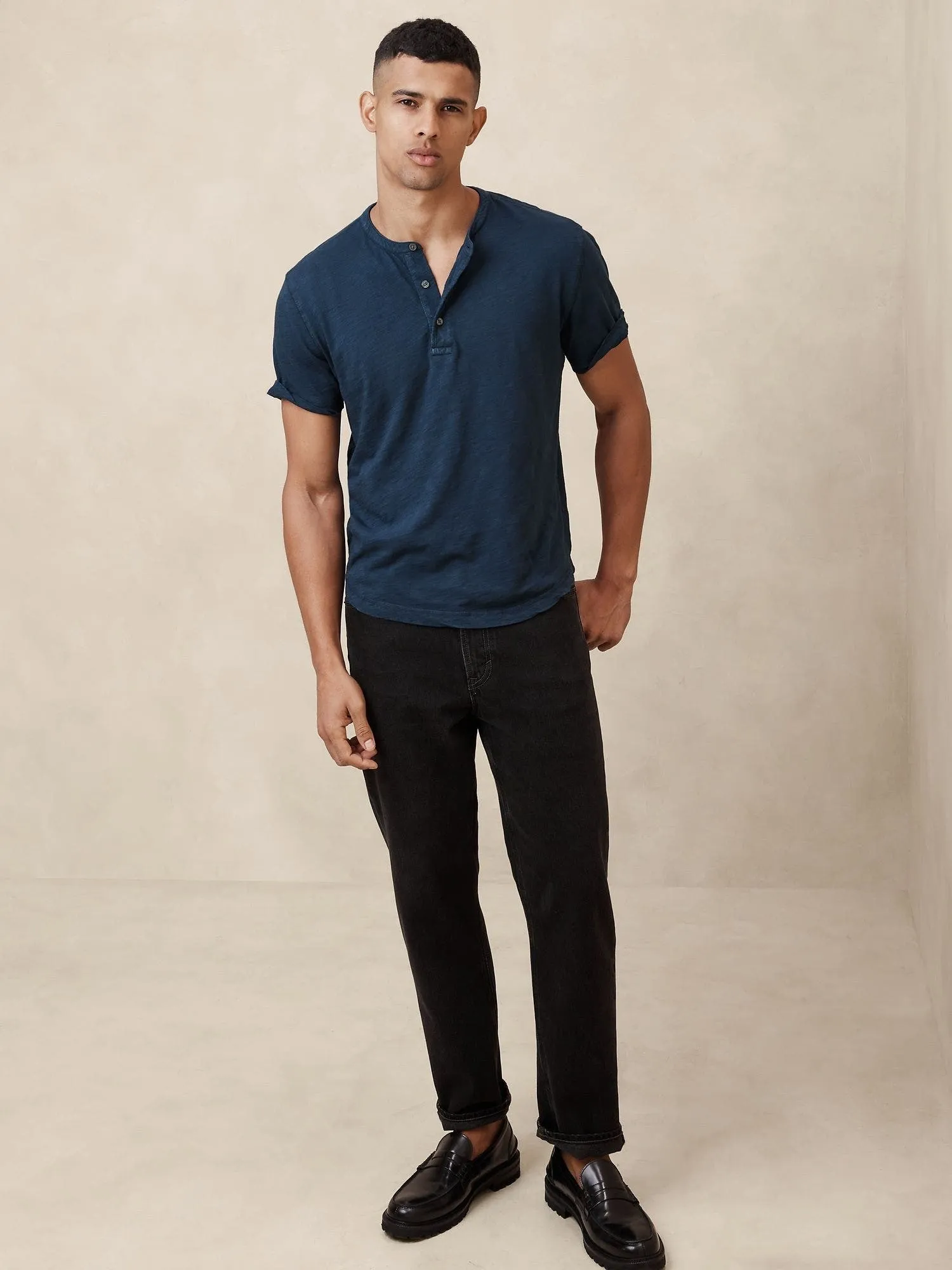 BANANA REPUBLIC POLERA HOMBRE SOFT WASH HENLEY