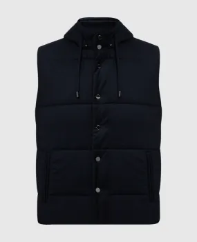 CAPOBIANCO Blue vest made of wool