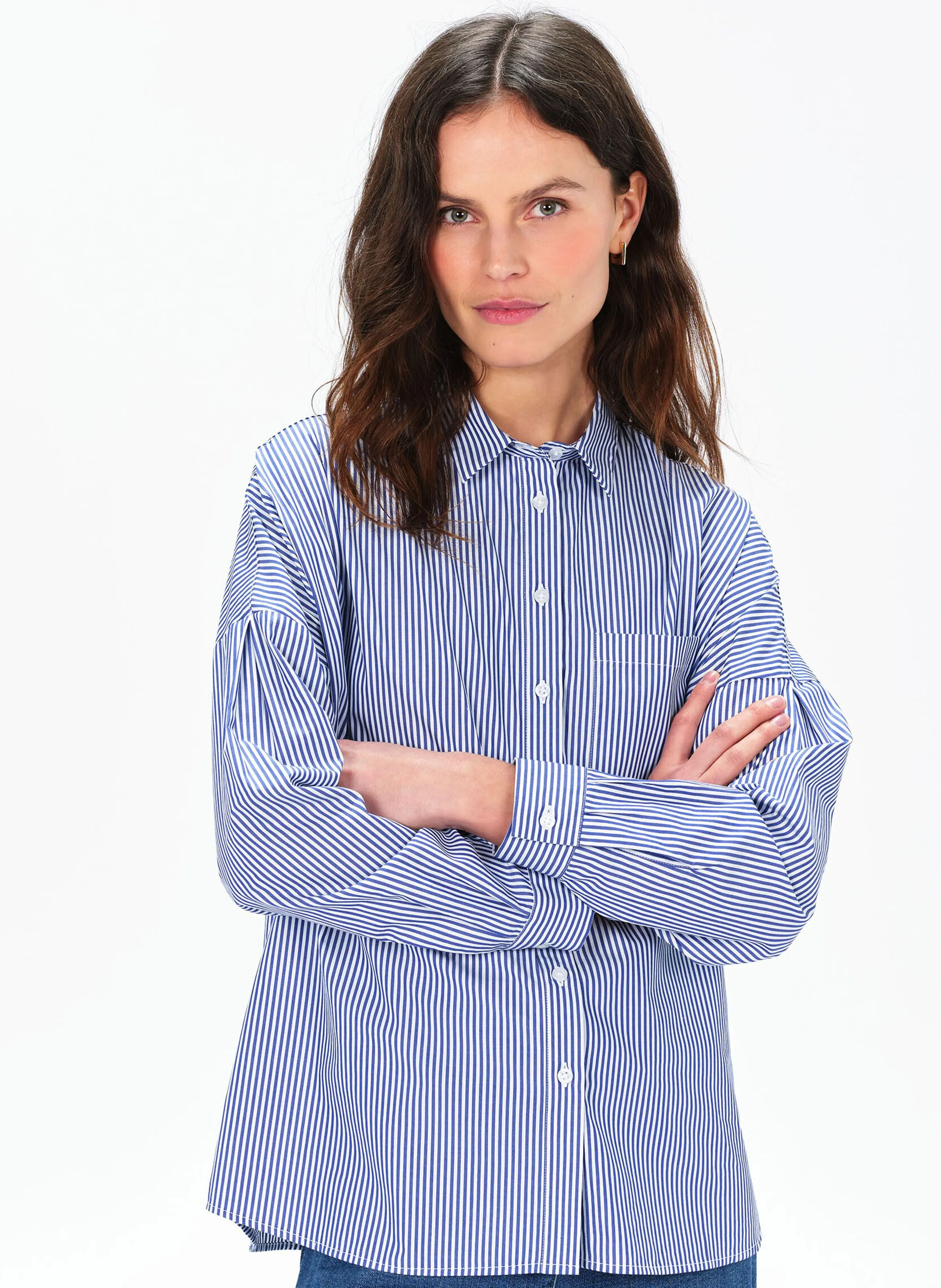 CAROLL CLAUDINE - Camisa de algodón en azul