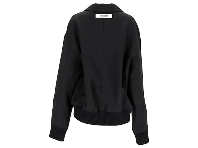 Chaqueta bomber de lana negra Jacquemus Le Chouchou 'Le Bomber Feltro' Negro 