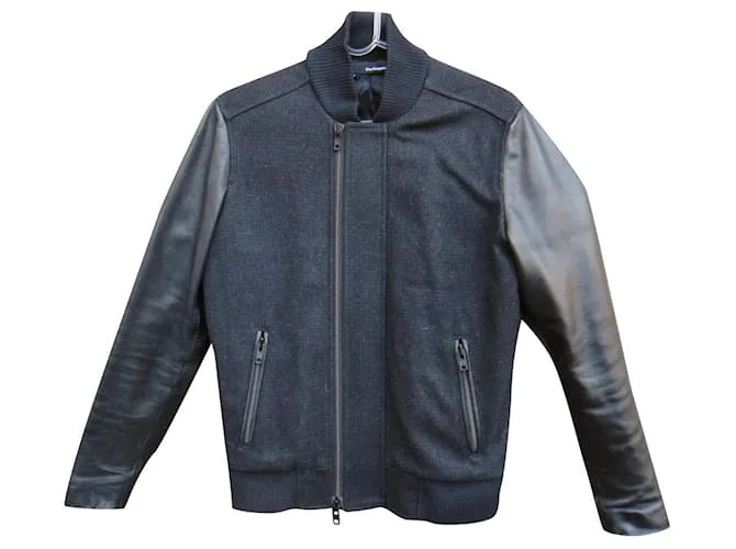 Chaqueta de lana y cuero The Kooples talla S Negro 