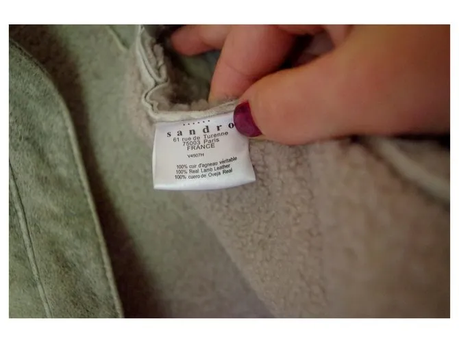 chaqueta sandro pitillo de lana cruda Gris 