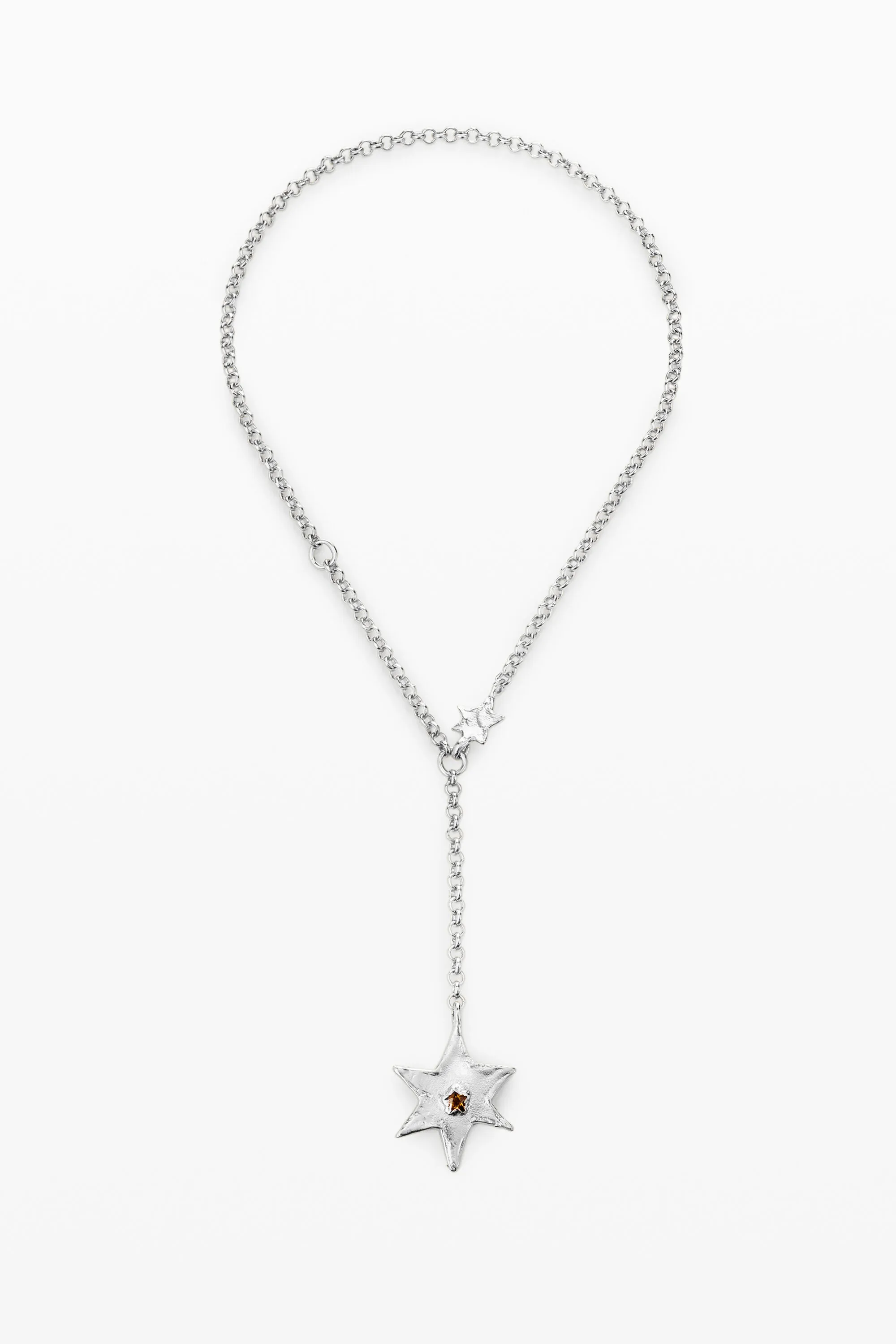 Collar estrella y corazón baño plata Zalio