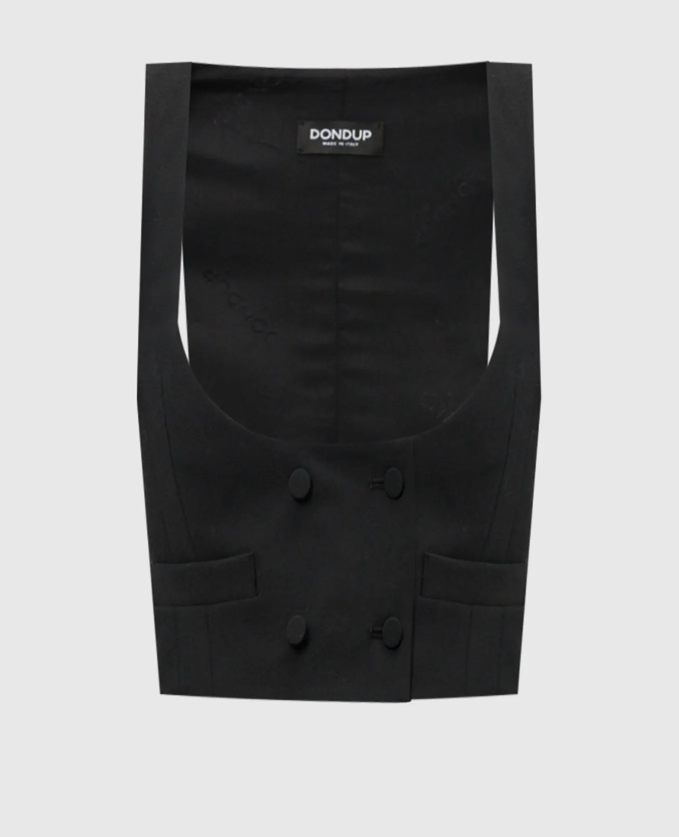 Dondup Black wool vest with metallic logo