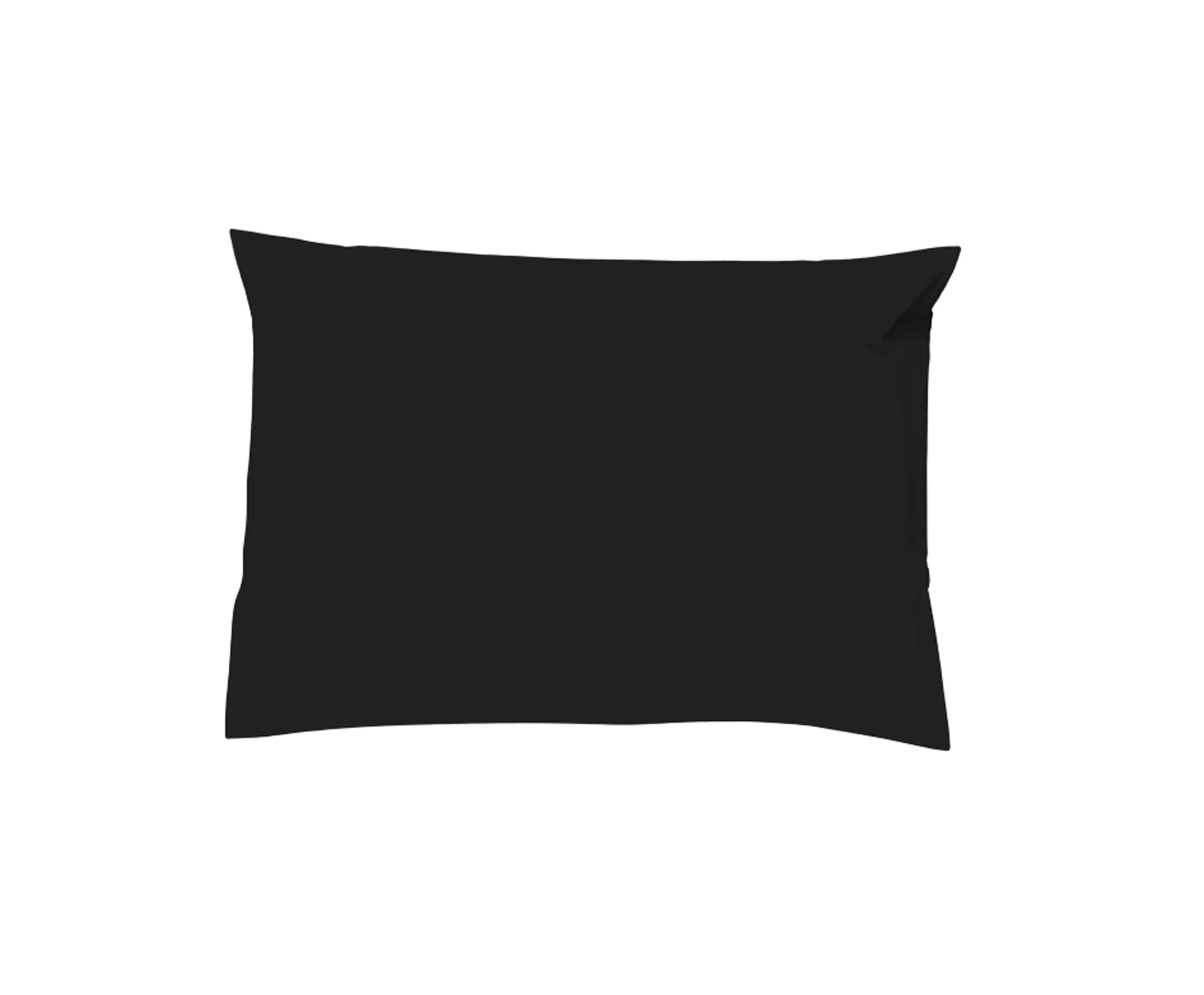 Funda Almohada Lisa Satén Negro Cama 135