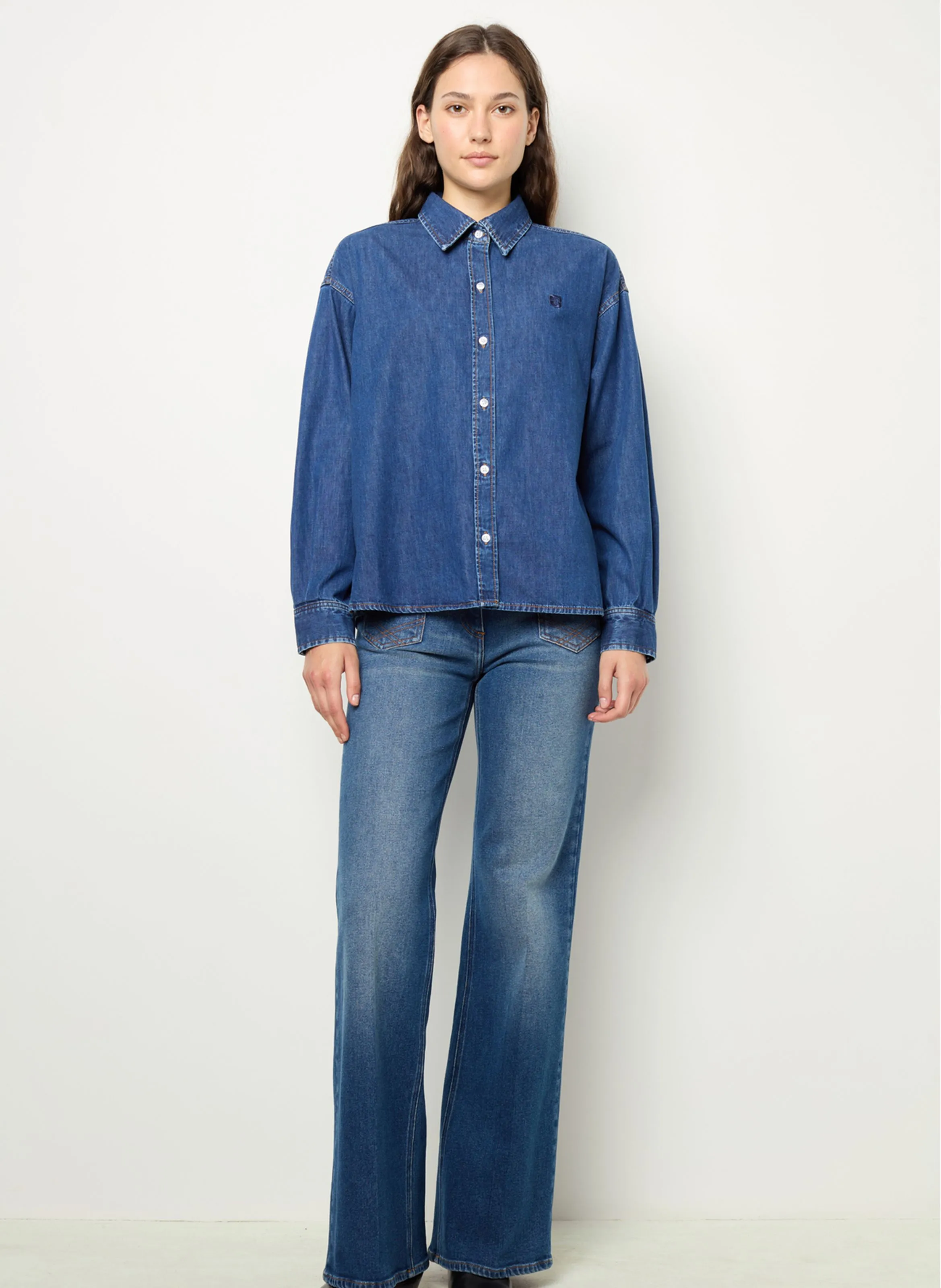 GERARD DAREL BABETT - Camisa de algodón recta en azul