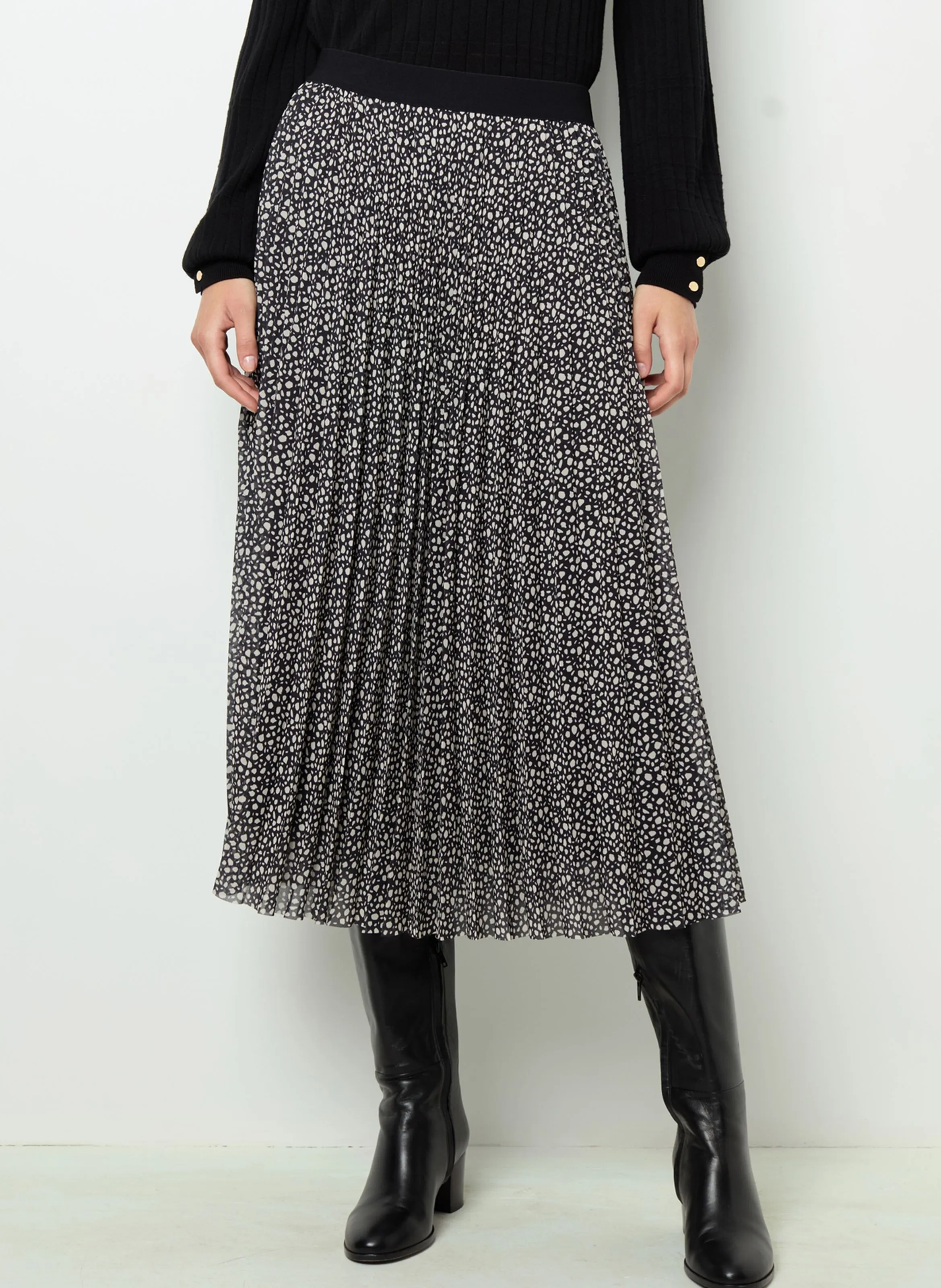 GERARD DAREL CORINNE - Falda plisada midi en negro