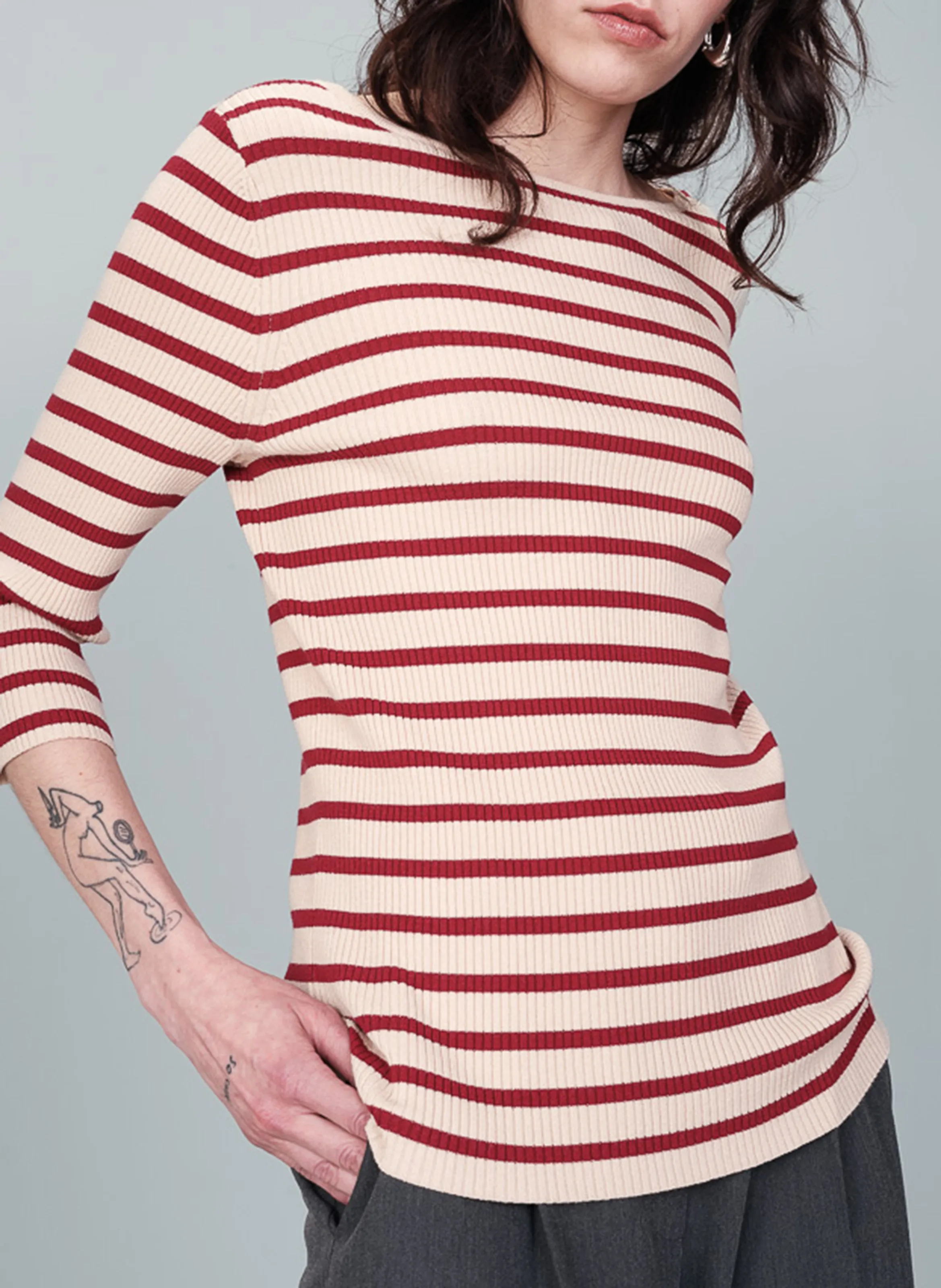 GRACE ET MILA NATHAN - Jersey con cuello de pico en violeta