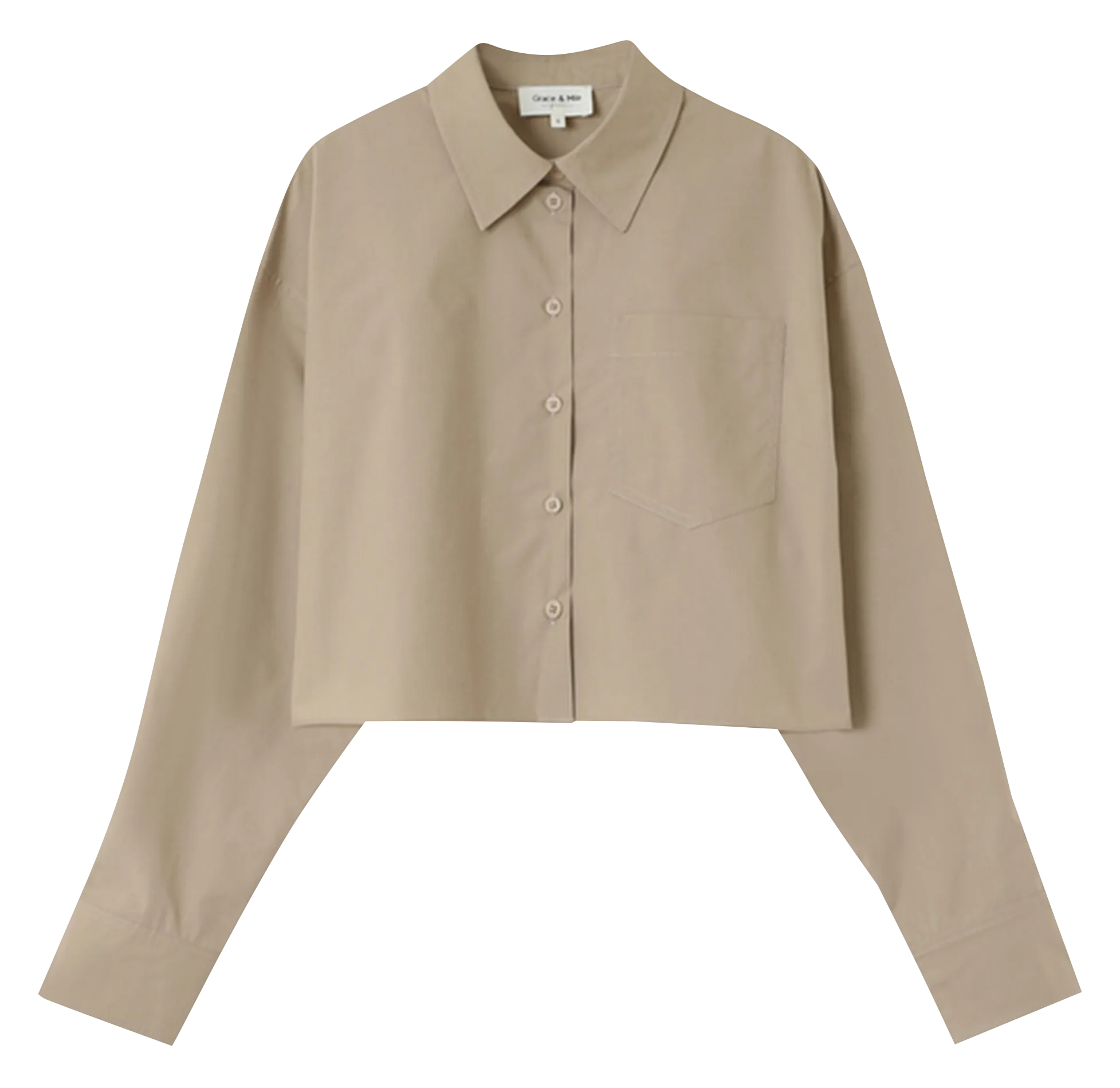 GRACE ET MILA NIAMITA - Camisa corta de algodón en beige