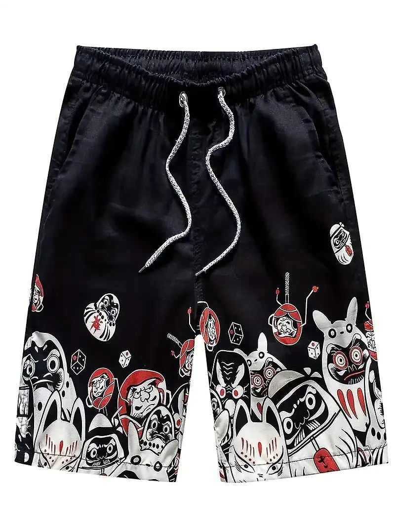 Gradient Gingham Short-drying Mesh Lining Drawstring Swim Trunk, pantalones de baño para hombres para piscina de playa de verano
