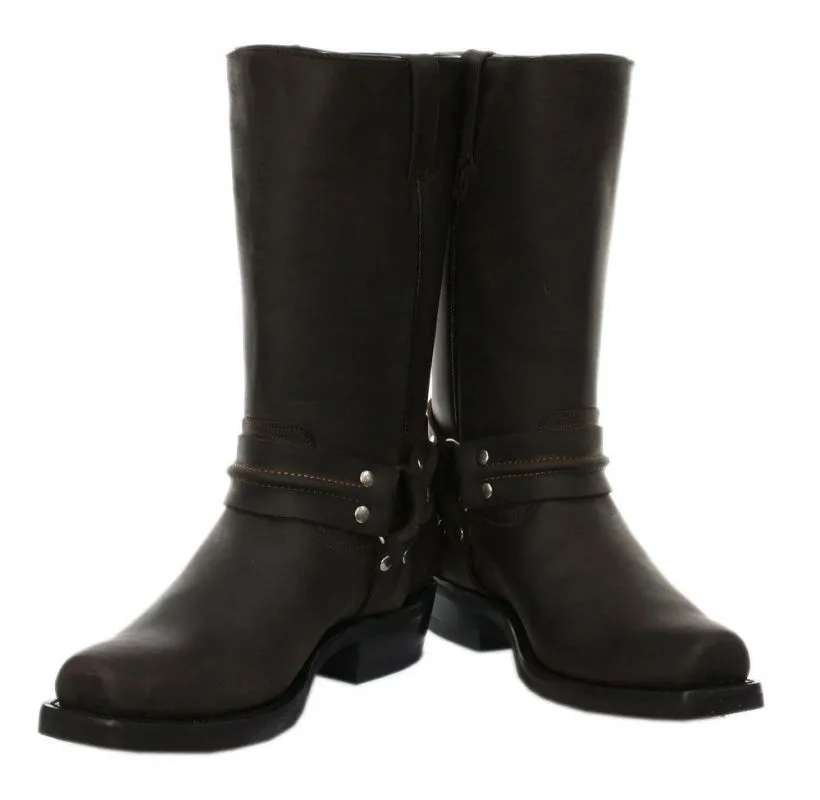 Grinders Mens Renegade Hi Harness Cowboy Biker Boots