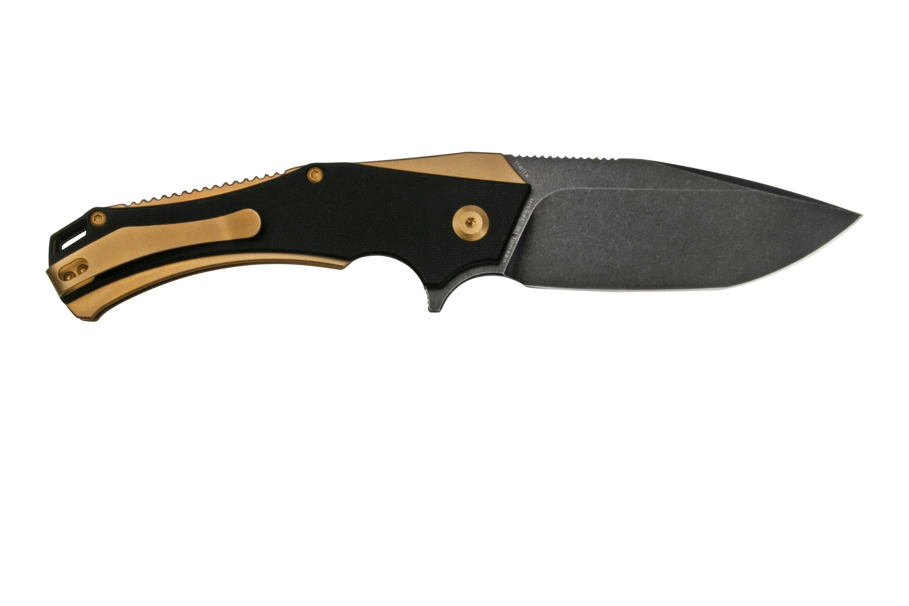 Kansept Hellx T1008A7 Blackwashed, Bronze G10 navaja, diseño Mikkel WIllumsen