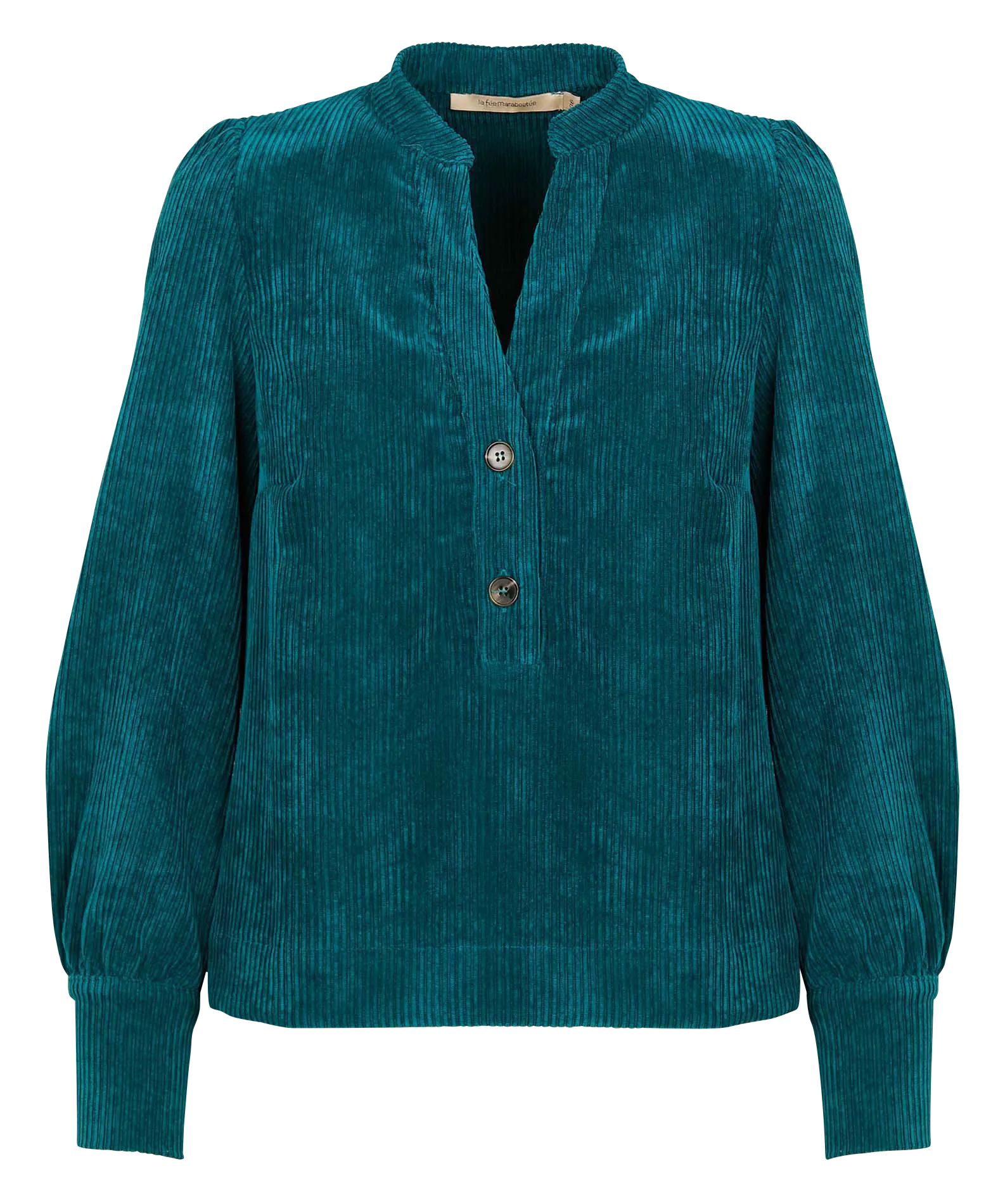 LA FEE MARABOUTEE Camisa con cuello tunecino en azul