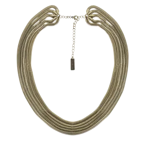 LA FEE MARABOUTEE Collar de latón dorado en gris