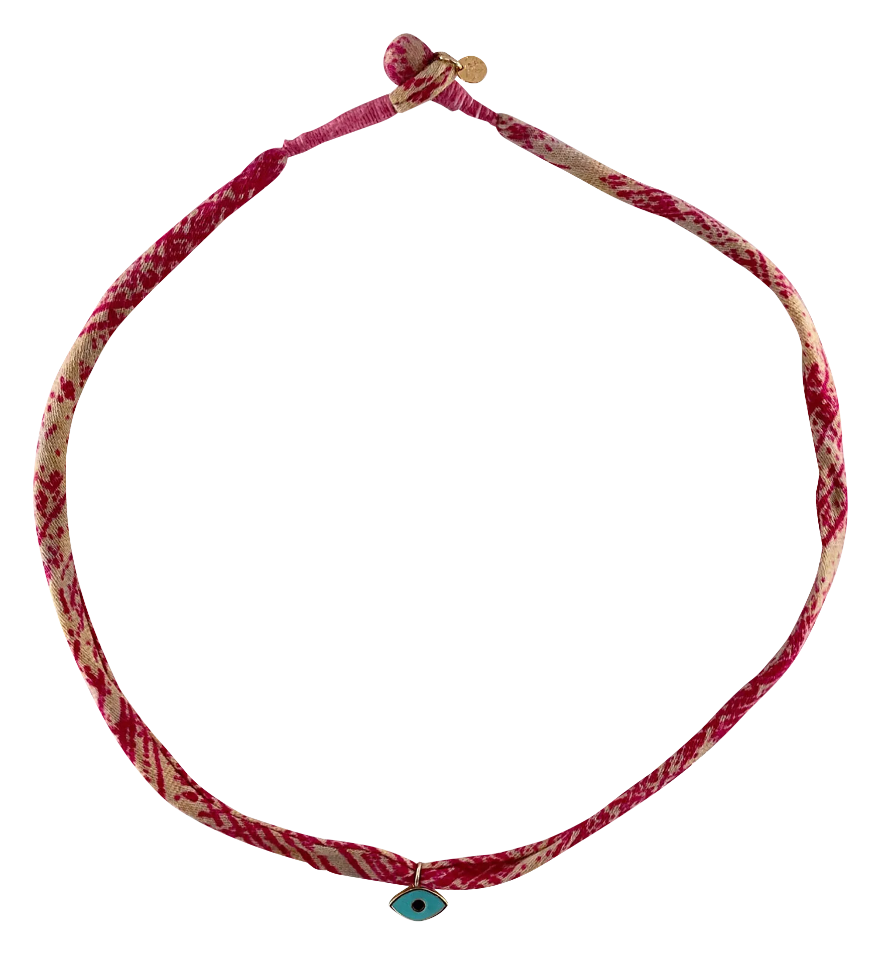 MON PRECIEUX GEM TISSU - Collar de tela con colgante de ojo protector en rosa