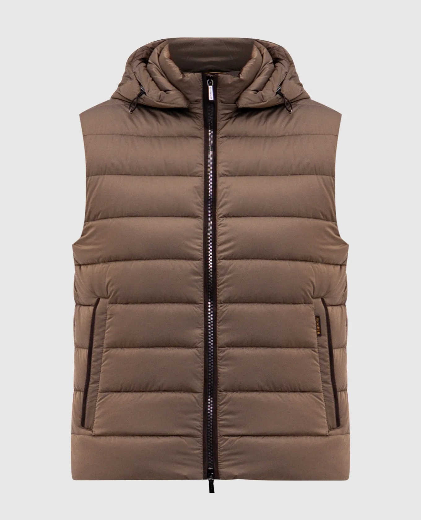 MooRER FEBO khaki down vest with logo