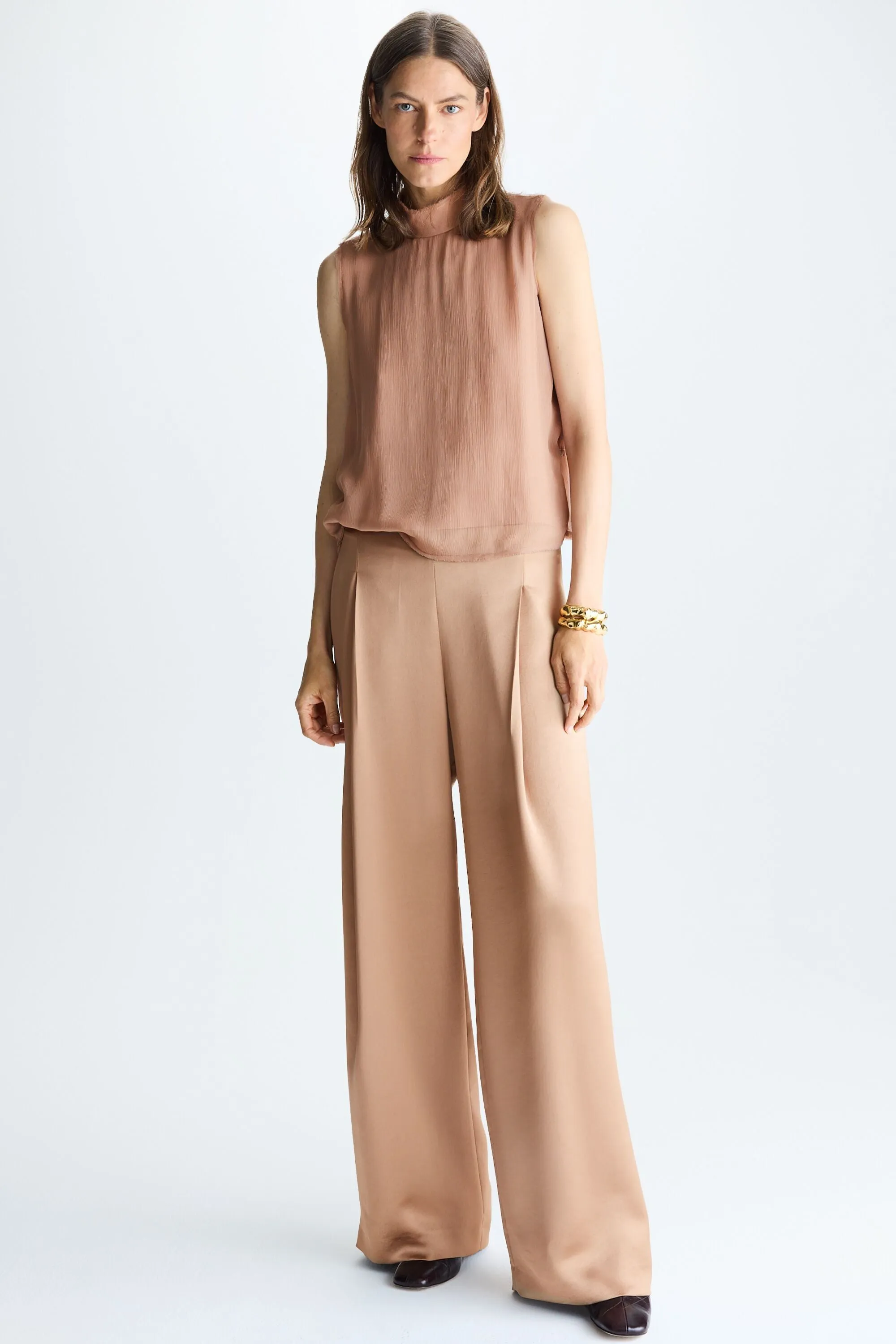 Pantalon palazzo saten