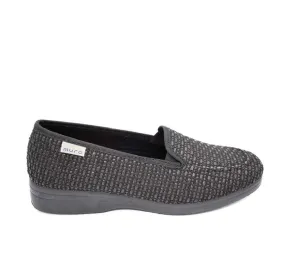 PLAYERA MURO 805 DE CALLE PARA MUJER ZAPATILLA SANDALIA RAFIA ELÁSTICO NEGRO 21500