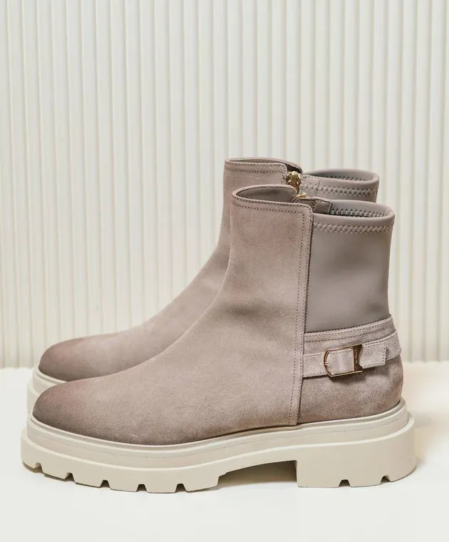 Santoni Gray suede boots