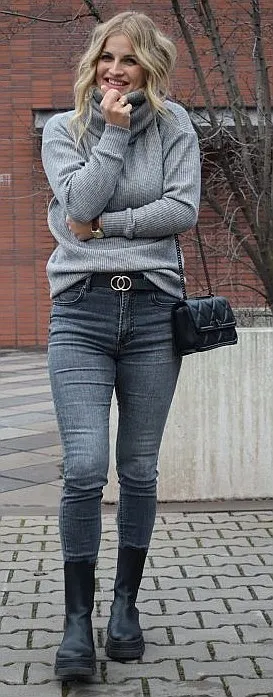 suéter M.ASCH-Be original Turtleneck Structure - Grey - women´s