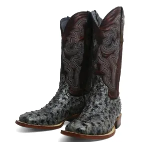 Tanner Mark Women's 'Rita Ballou' Ostrich Print Square Toe Boots Black