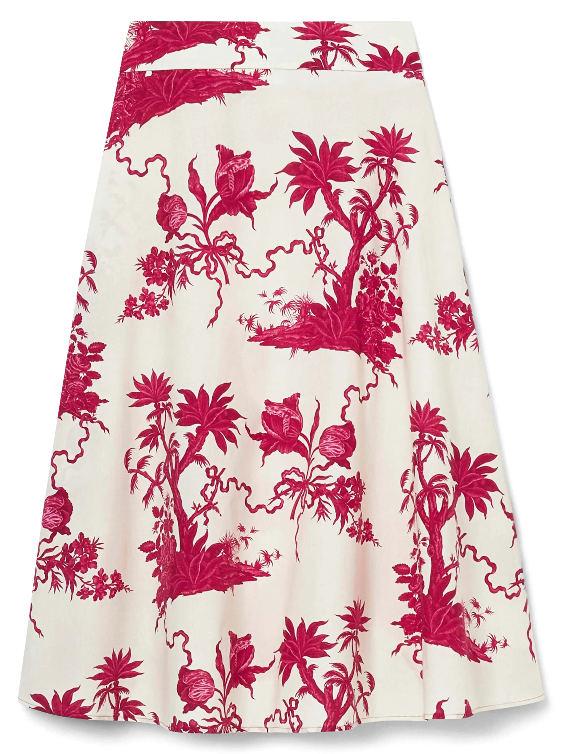TARA JARMON JEANNETTE - Falda evasé midi de algodón en blanco