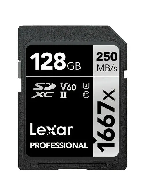 Tarjeta de memoria SDXC Lexar 128GB Profesional 1667x UHS-II