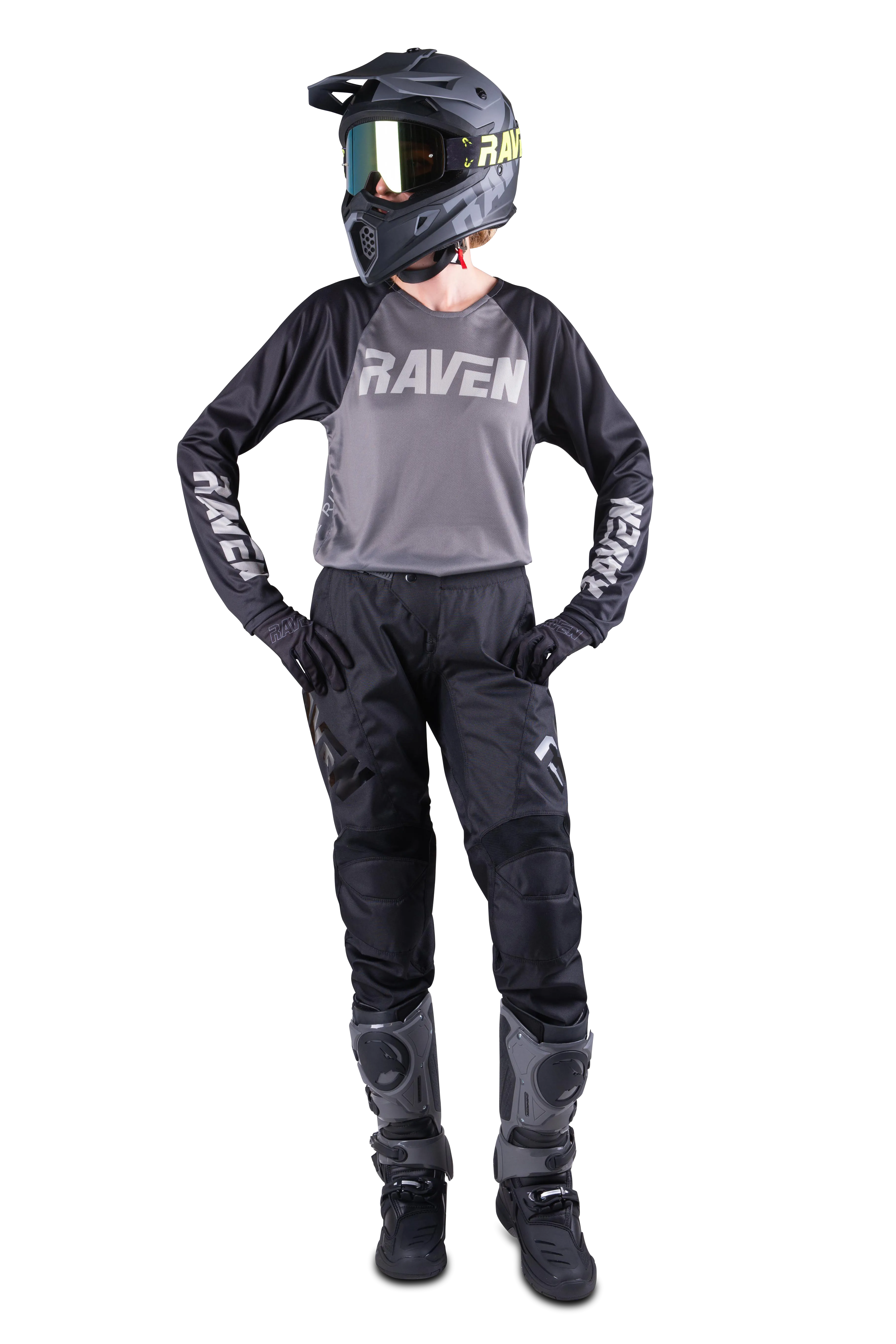 Traje de Cross Niño  Raven Rival Titan Gris-Negro