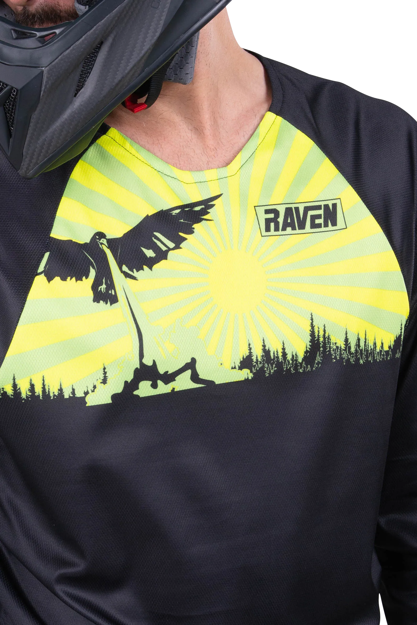 Traje de Cross Raven Rival Challenger Negro-Fluo-Amarillo