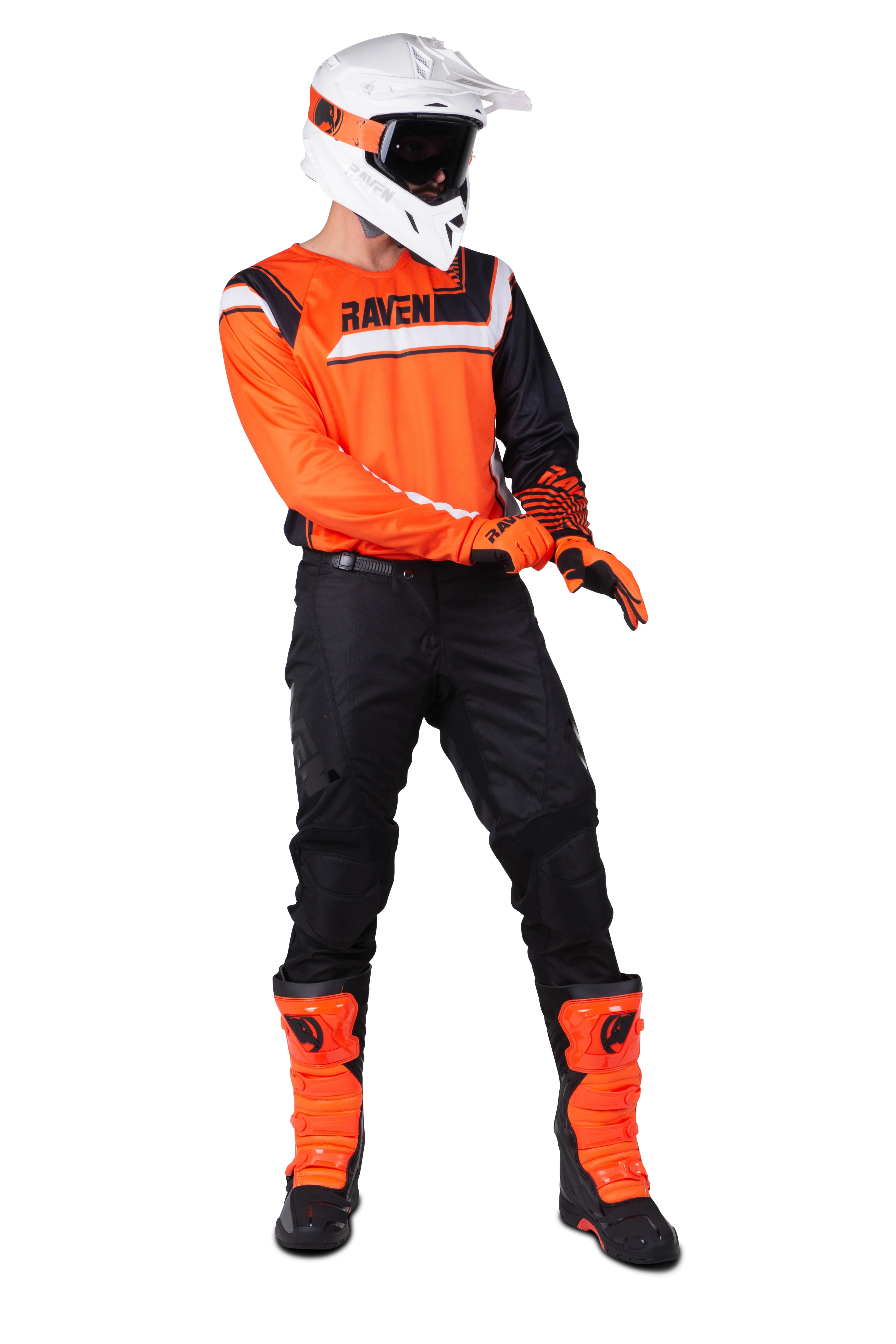 Traje de Cross Raven Rival Naranja-Negro