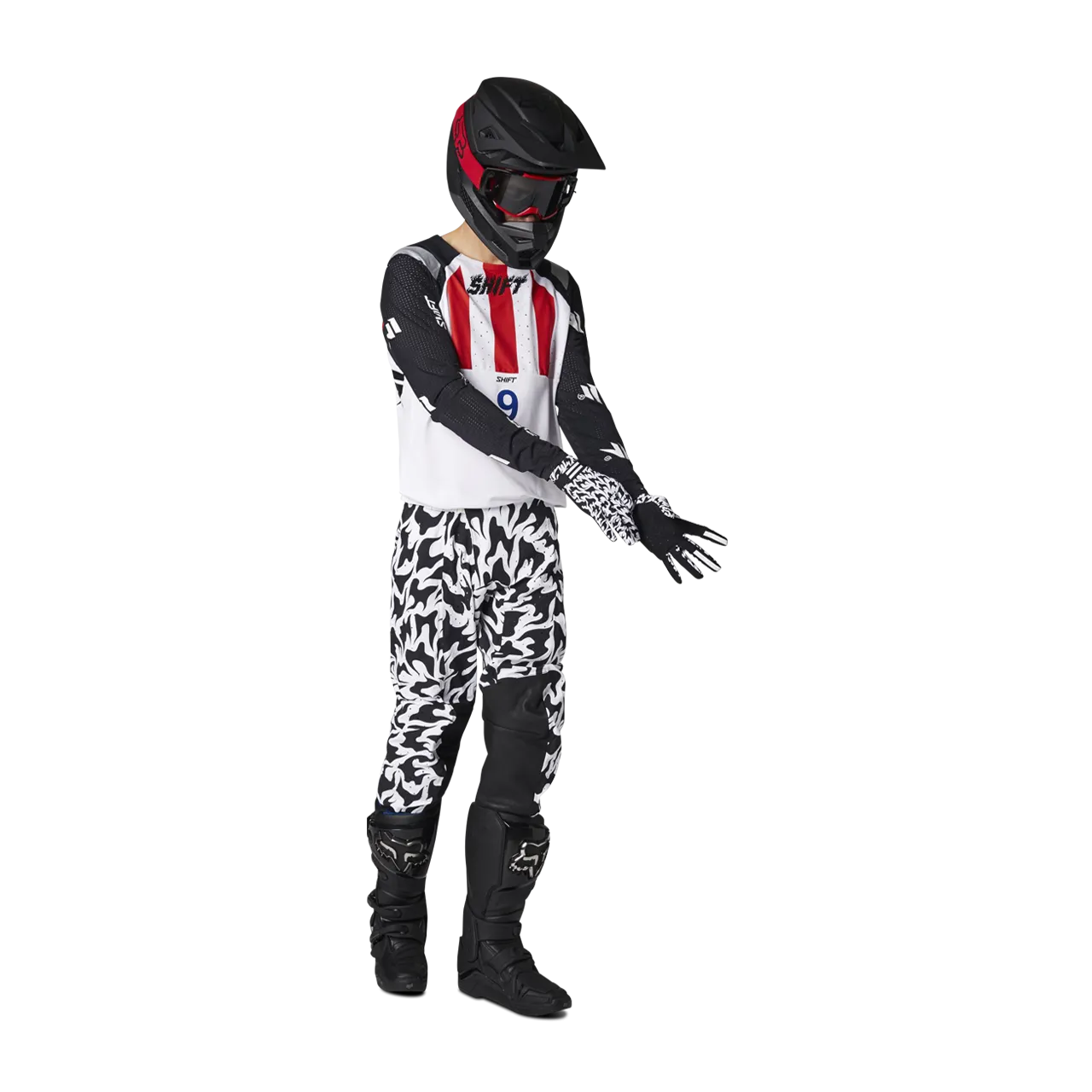 Traje de Cross Shift 3lue Label Flame Blanco-Negro