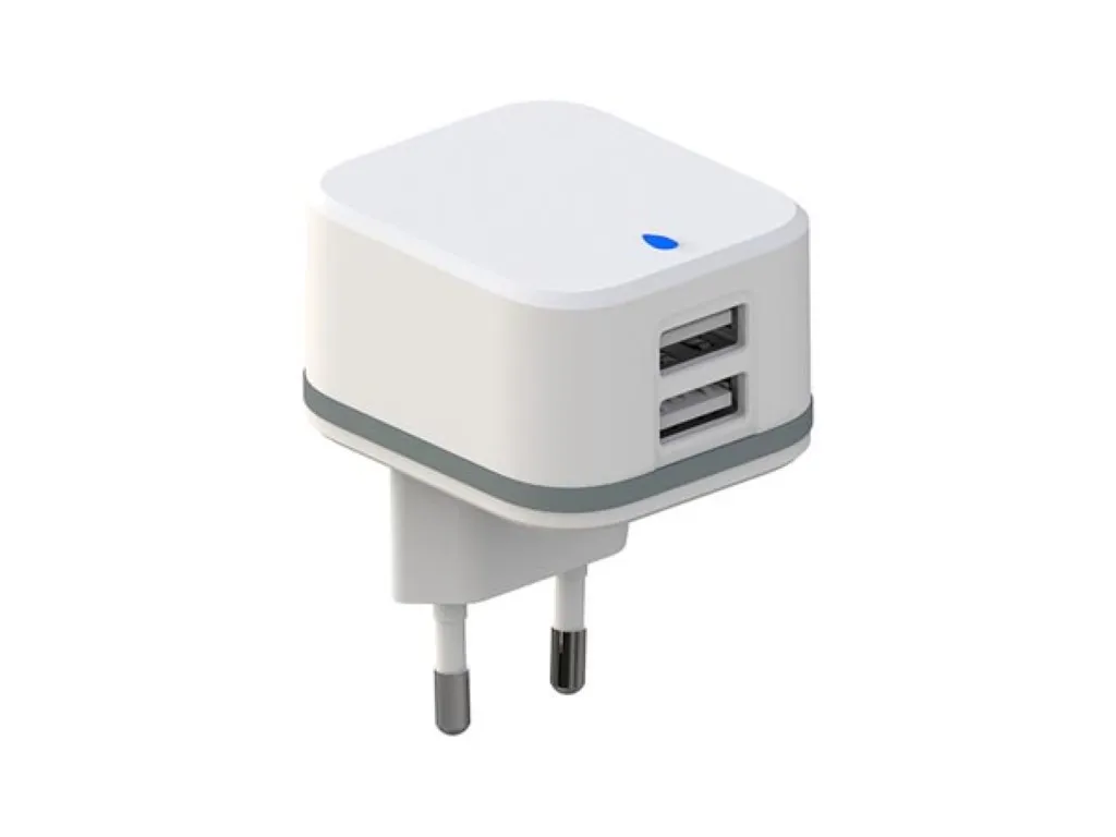 USB charger, with 2 USB ports, 5 V 4.8 A 24 W, ideal for mobile phones, smartphones, tablets, GPS and more, short circuit protec