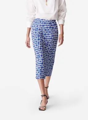 VANESSA BRUNO CORAIL - Falda midi de talle alto estampada en azul