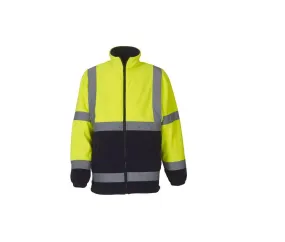 Yoko YKK08 - Chaqueta de lana gruesa de alta visibilidad - Hi Vis Yellow/Navy