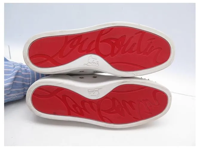 ZAPATILLAS CHRISTIAN LOUBOUTIN LOUIS JUNIOR SPIKES BASKET 42 Blanco 